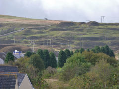 
Panorama of tips above Winchestown, Brynmawr, October 2012